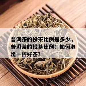 普洱茶的投茶比例是多少，普洱茶的投茶比例：如何泡出一杯好茶？