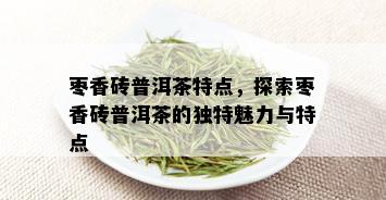 枣香砖普洱茶特点，探索枣香砖普洱茶的独特魅力与特点