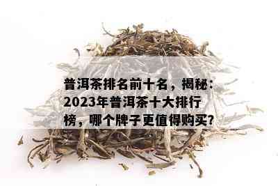 普洱茶排名前十名，揭秘：2023年普洱茶十大排行榜，哪个牌子更值得购买？