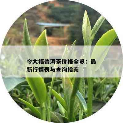 今大福普洱茶价格全览：最新行情表与查询指南