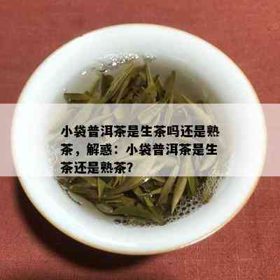 小袋普洱茶是生茶吗还是熟茶，解惑：小袋普洱茶是生茶还是熟茶？