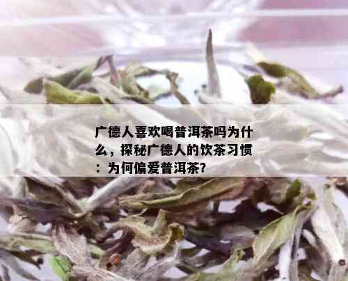 广德人喜欢喝普洱茶吗为什么，探秘广德人的饮茶习惯：为何偏爱普洱茶？