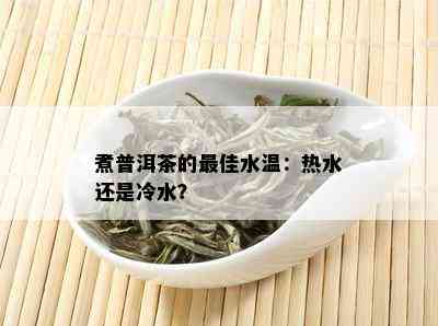 煮普洱茶的更佳水温：热水还是冷水？