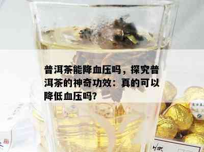 普洱茶能降血压吗，探究普洱茶的神奇功效：真的可以降低血压吗？