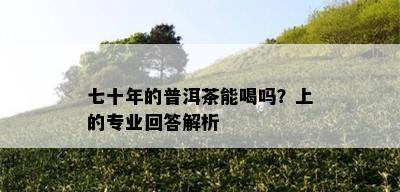 七十年的普洱茶能喝吗？上的专业回答解析