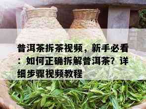 普洱茶拆茶视频，新手必看：如何正确拆解普洱茶？详细步骤视频教程