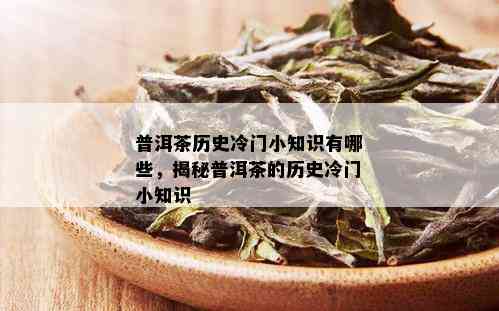 普洱茶历史冷门小知识有哪些，揭秘普洱茶的历史冷门小知识