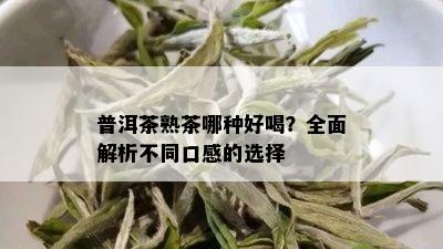 普洱茶熟茶哪种好喝？全面解析不同口感的选择