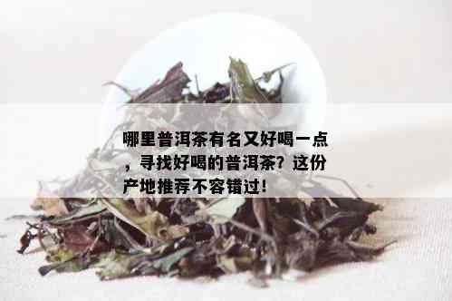 哪里普洱茶有名又好喝一点，寻找好喝的普洱茶？这份产地推荐不容错过！