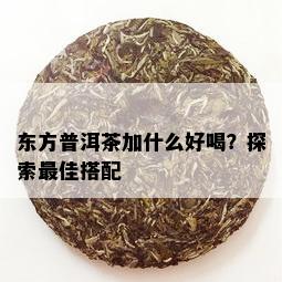 东方普洱茶加什么好喝？探索更佳搭配