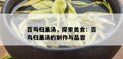 百鸟归巢汤，探索美食：百鸟归巢汤的制作与品尝