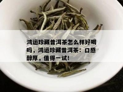 鸿运珍藏普洱茶怎么样好喝吗，鸿运珍藏普洱茶：口感醇厚，值得一试！