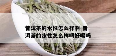 普洱茶的水性怎么样啊-普洱茶的水性怎么样啊好喝吗