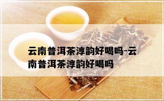 云南普洱茶淳韵好喝吗-云南普洱茶淳韵好喝吗