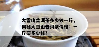 大雪山普洱茶多少钱一斤，揭秘大雪山普洱茶价格：一斤要多少钱？