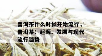 普洱茶什么时候开始流行，普洱茶：起源、发展与现代流行趋势