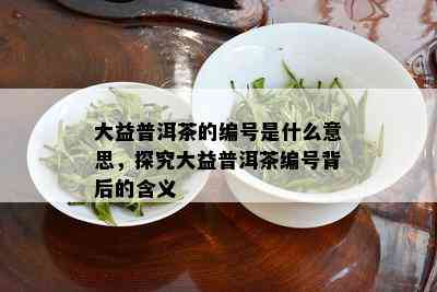 大益普洱茶的编号是什么意思，探究大益普洱茶编号背后的含义