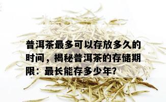 普洱茶最多可以存放多久的时间，揭秘普洱茶的存储期限：最长能存多少年？