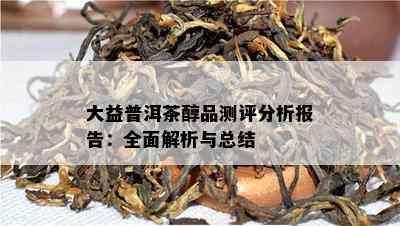 大益普洱茶醇品测评分析报告：全面解析与总结