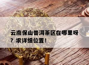 云南保山普洱茶区在哪里呀？求详细位置！