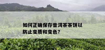 如何正确保存普洱茶茶饼以防止变质和变色?