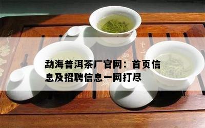 勐海普洱茶厂官网：首页信息及招聘信息一网打尽