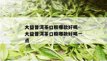 大益普洱茶口粮哪款好喝-大益普洱茶口粮哪款好喝一点