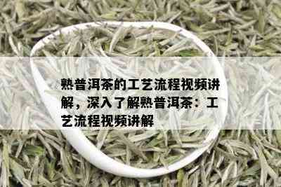 熟普洱茶的工艺流程视频讲解，深入了解熟普洱茶：工艺流程视频讲解