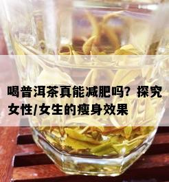 喝普洱茶真能减肥吗？探究女性/女生的瘦身效果