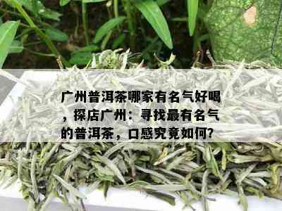 广州普洱茶哪家有名气好喝，探店广州：寻找最有名气的普洱茶，口感究竟如何？