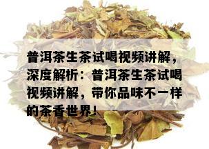 普洱茶生茶试喝视频讲解，深度解析：普洱茶生茶试喝视频讲解，带你品味不一样的茶香世界！