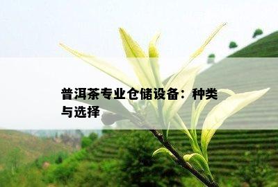 普洱茶专业仓储设备：种类与选择