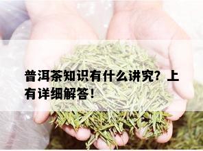 普洱茶知识有什么讲究？上有详细解答！