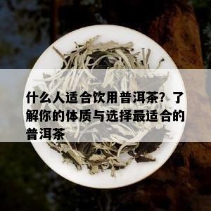 什么人适合饮用普洱茶？了解你的体质与选择最适合的普洱茶