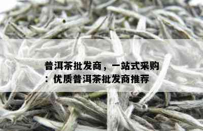 普洱茶批发商，一站式采购：优质普洱茶批发商推荐