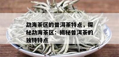 勐海茶区的普洱茶特点，探秘勐海茶区：揭秘普洱茶的独特特点