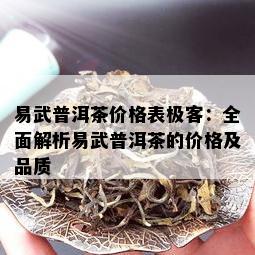 易武普洱茶价格表极客：全面解析易武普洱茶的价格及品质