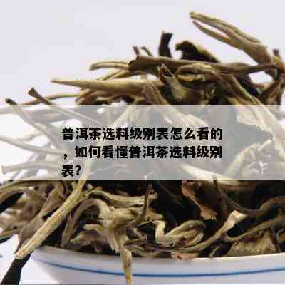 普洱茶选料级别表怎么看的，如何看懂普洱茶选料级别表？