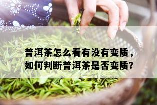 普洱茶怎么看有没有变质，如何判断普洱茶是否变质？