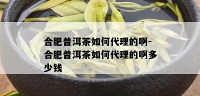 合肥普洱茶如何代理的啊-合肥普洱茶如何代理的啊多少钱