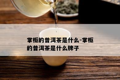 掌柜的普洱茶是什么-掌柜的普洱茶是什么牌子