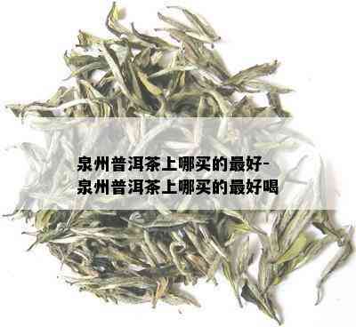 泉州普洱茶上哪买的更好-泉州普洱茶上哪买的更好喝