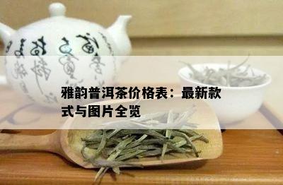 雅韵普洱茶价格表：最新款式与图片全览