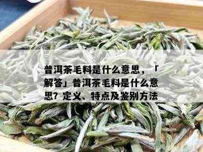 普洱茶毛料是什么意思，「解答」普洱茶毛料是什么意思？定义、特点及鉴别方法