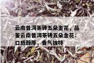 云南普洱茶砖五朵金花，品鉴云南普洱茶砖五朵金花：口感醇厚，香气独特