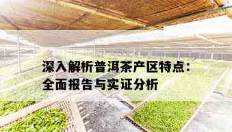 深入解析普洱茶产区特点：全面报告与实证分析