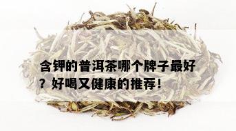 含钾的普洱茶哪个牌子更好？好喝又健康的推荐！