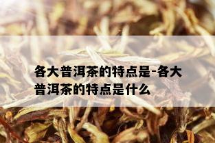 各大普洱茶的特点是-各大普洱茶的特点是什么