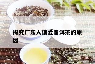 探究广东人偏爱普洱茶的原因