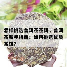 怎样挑选普洱茶茶饼，普洱茶新手指南：如何挑选优质茶饼？